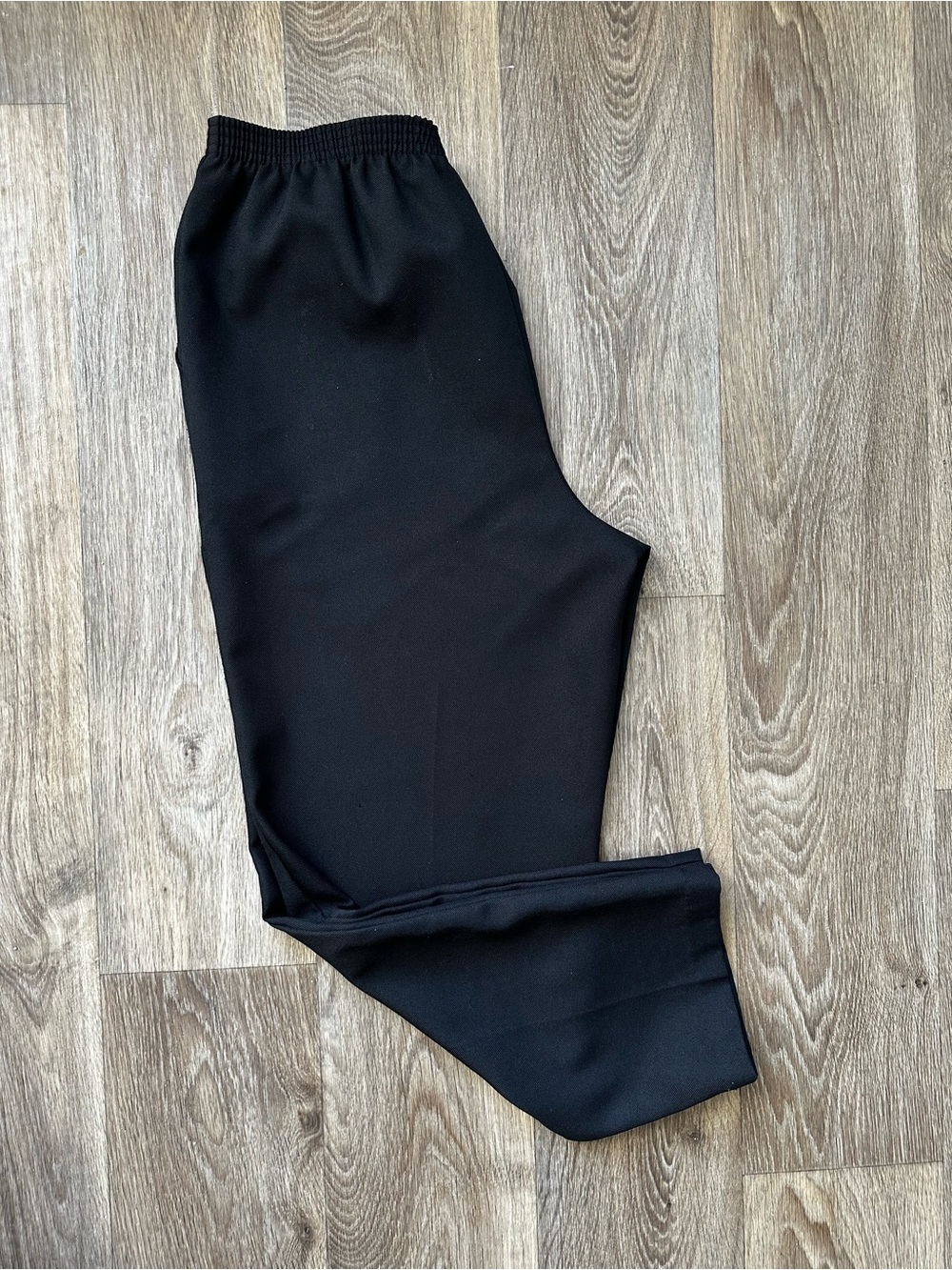 Laura Scott Black Pull On Pants 10P Petite Elastic Waist Straight Leg Trousers